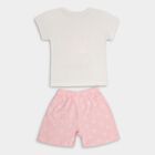 Girls' 100% Cotton Short Set, White, small