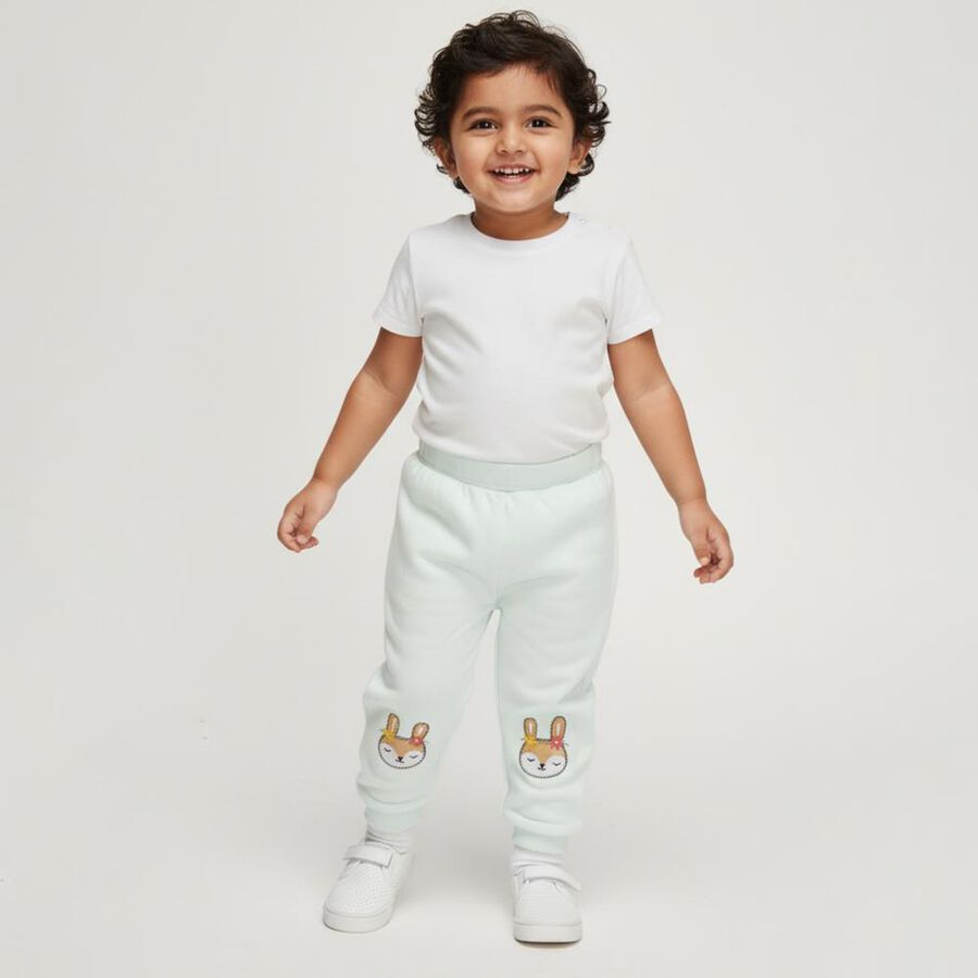 Infants Mint Green Bunny Embroidered Cotton Blend Pyjama, Light Green, large image number null