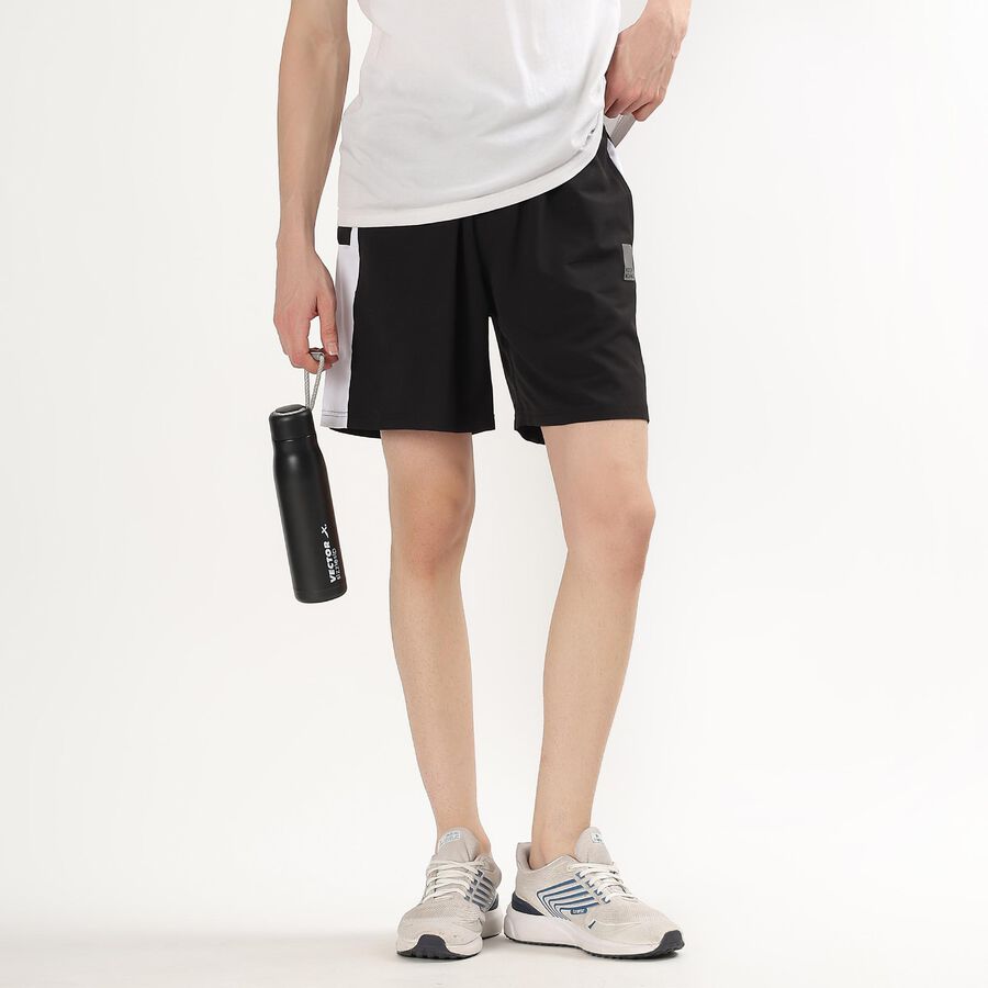 Men's Jet Black Regular Fit Active Bermuda Shorts, Black, large image number null