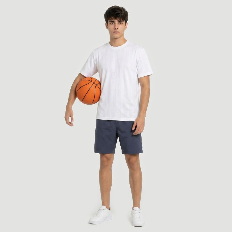 Men's White Round Neck Regular Drifit T-Shirt, White, large