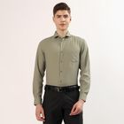 Men's Olive Spread Collar Formal Shirt, Olive, small