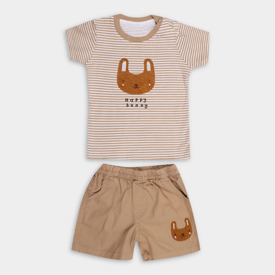 Infants'100% Cotton Baba Suit, भूरा, large image number null