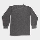 Boys Charcoal Grey Round Neck Thermal, चारकोल, small image number null