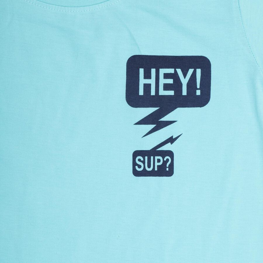 Boys' Half Sleeves T-Shirt, एक्वा, large image number null