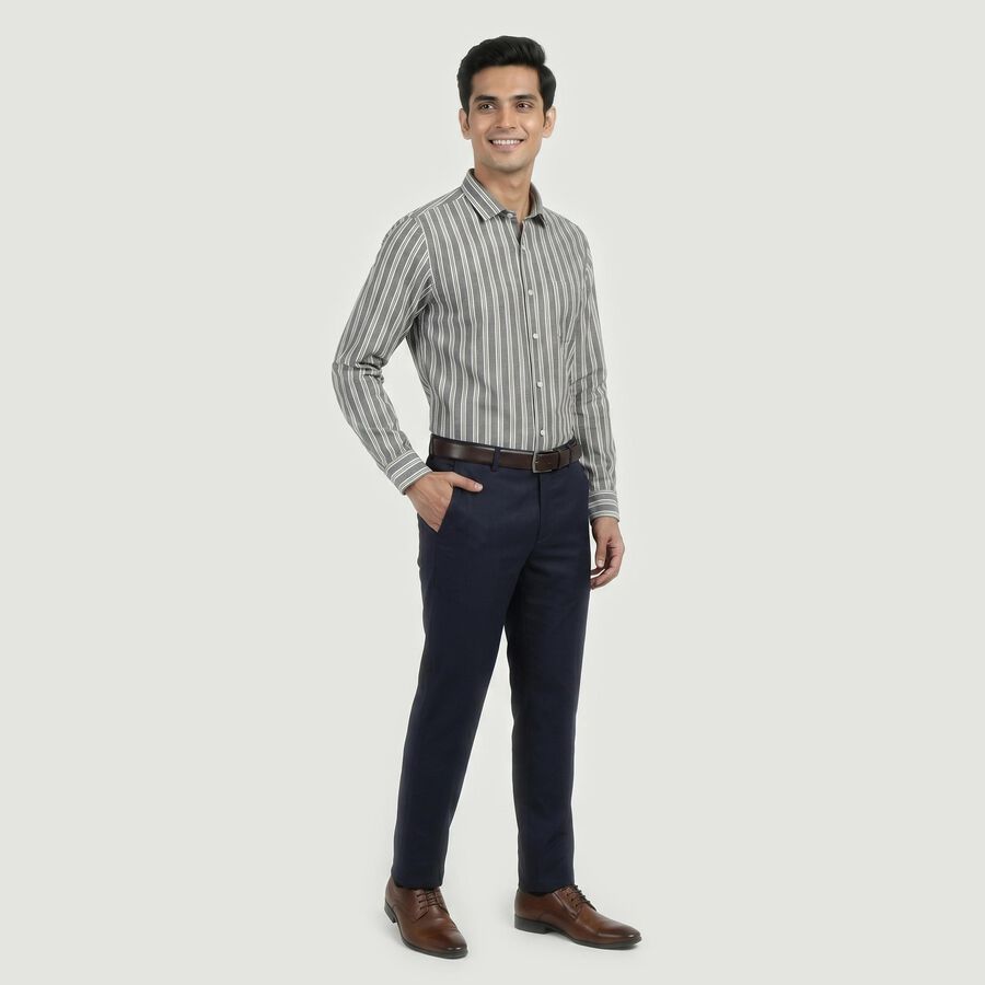Men's Formal Shirt, Navy Blue, large