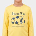 Boys Yellow Round Neck Regular Boys T-Shirt, पीला, small