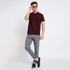 Men's Collared Half Sleeves T-Shirt, Wine, small