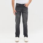 Men's Stonewashed Blue Slim Fit Jeans, Black, small