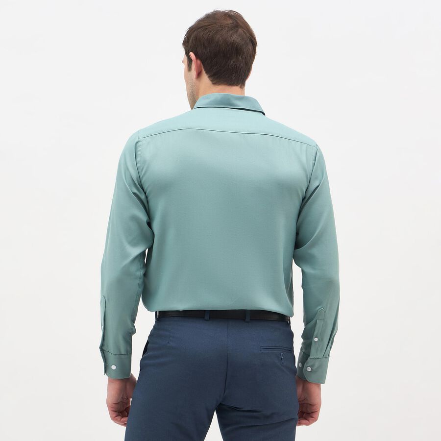 Men's Teal Classic Formal Shirt, टील ब्लू, large