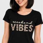 Women's Black Round Neck T-Shirt Style Nighty, काला, small