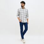 Men's 100% Cotton Casual Shirt, Light Grey, small image number null
