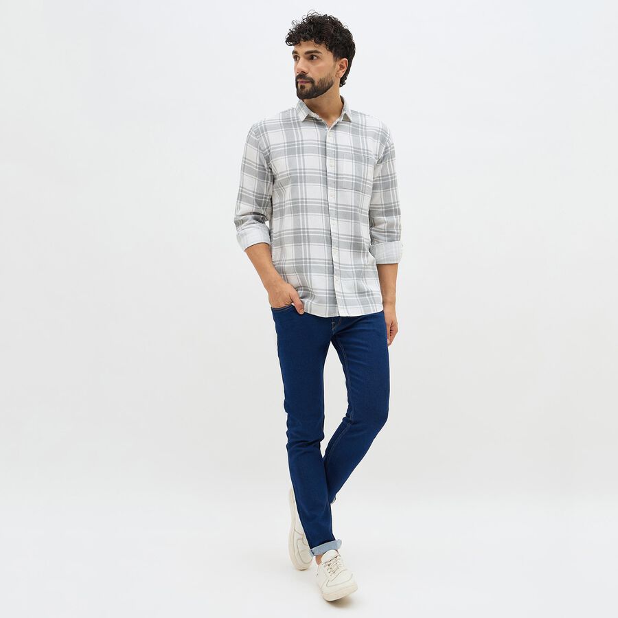 Men's 100% Cotton Casual Shirt, Light Grey, large image number null