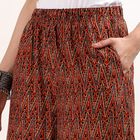 Women's Rust Flared Printed Elastic Waist Palazzos, रस्ट, small