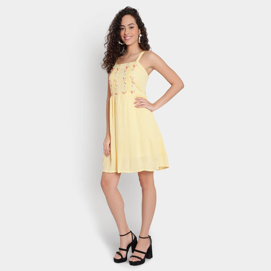 Embellished Empire Line Dress, Yellow, large image number null