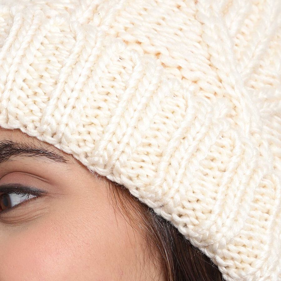 Solid Winter Cap, White, large image number null