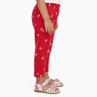 Girls Bright Cherry Red Butterfly Printed Cotton Blend Pyjama, रानी (फ्यूशिया), small image number null