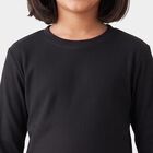 Girls' Black Long Sleeve Thermal, काला, small