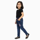 Girls' Jeans, मध्यम नीला, small image number null