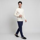 Men's Off White Long Sleeve Thermal, ऑफ व्हाइट, small