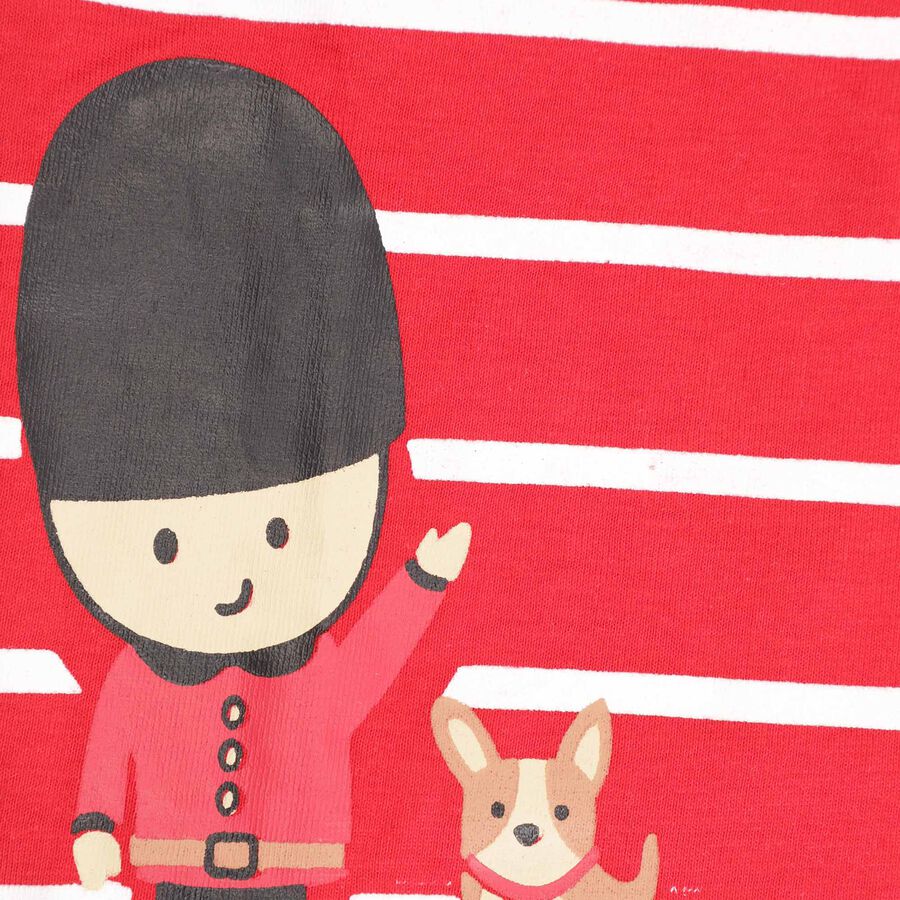 Infants Cotton Stripes T-Shirt, Red, large image number null