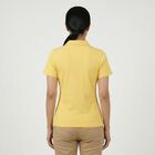 Women's Yellow Polo Neck Preppy Polo T-Shirt, Yellow, small
