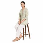 Women's Purple Notch Neck Floral Printed Kurti, Purple, small