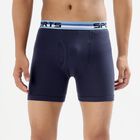 Men's 100% Cotton Long Length Trunks, Navy Blue, small image number null