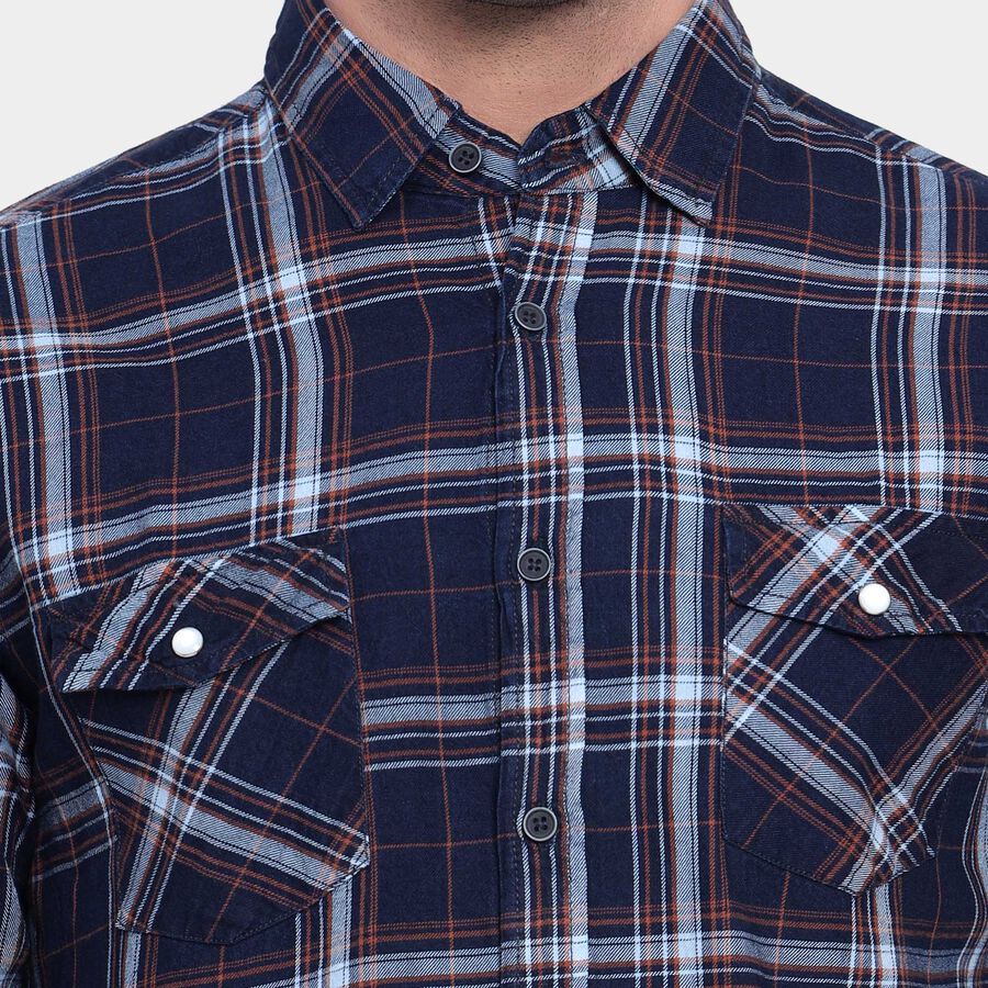 Cotton Checks Casual Shirt, Rust, large image number null