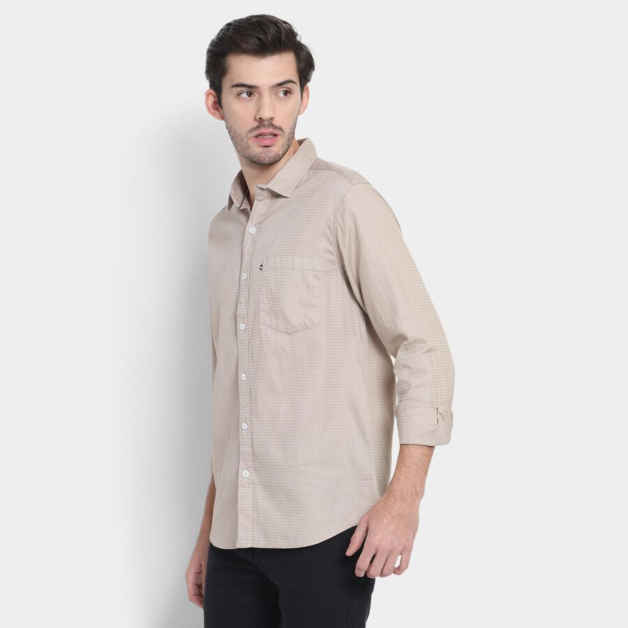 Men's 100% Cotton Casual Shirt , Khaki, large image number null