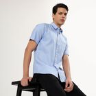 Men's Light Blue Regular Collar Casual Shirt, Mid Blue, small image number null