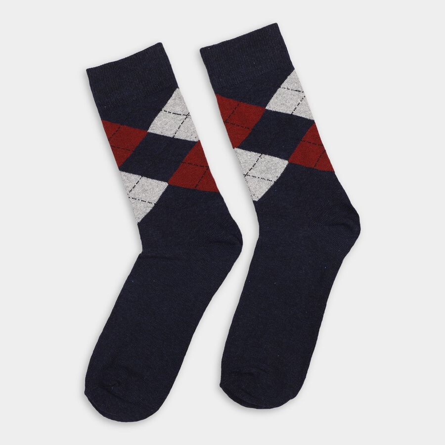 Men's Socks (Pack of 2), नेवी ब्लू, large