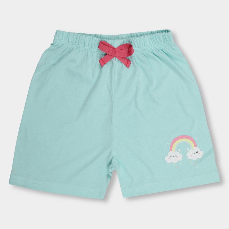 Girls' Shorts , हल्का हरा, large