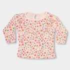 Infants' Light Pink Cotton Round Neck Casual Full Sleeve T-Shirt, Light Pink, small image number null