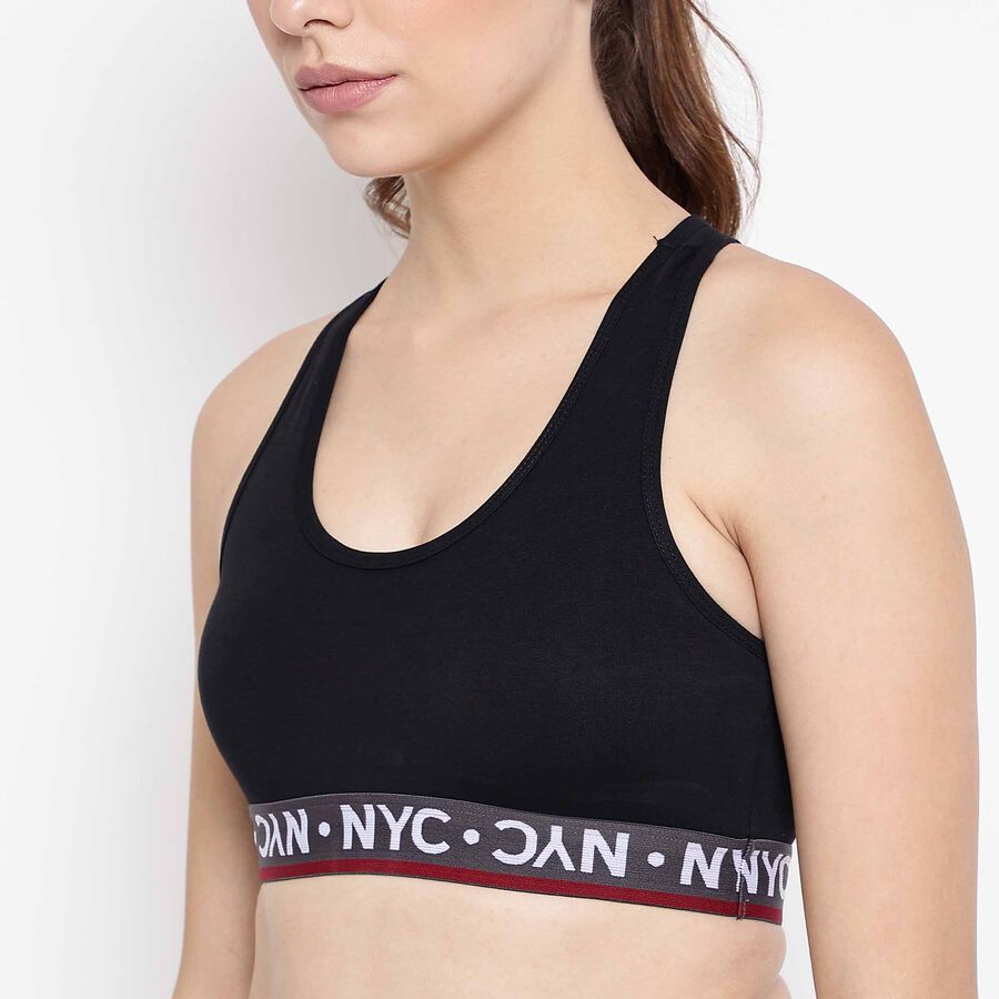 Solid Padded Bra, Black, large image number null