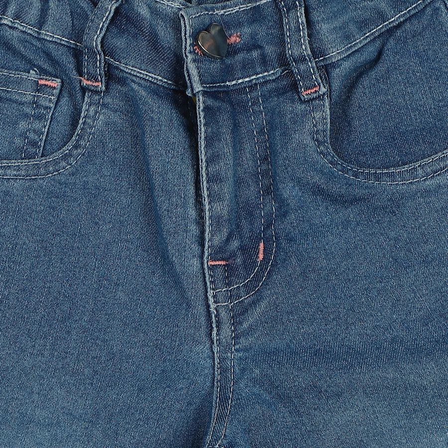 Girls Mid Blue Regular Fit Casual Jeans, Mid Blue, large