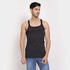 Cotton Solid Sleeveless Gym T-Shirt, Dark Grey, small image number null