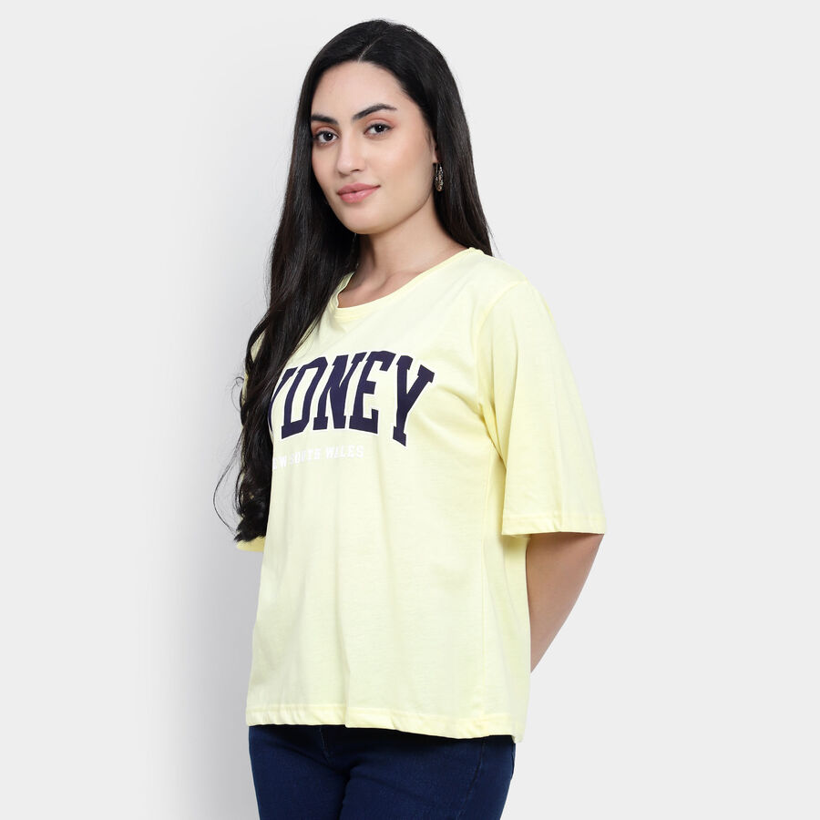 Round Neck T-Shirt, Mustard, large image number null