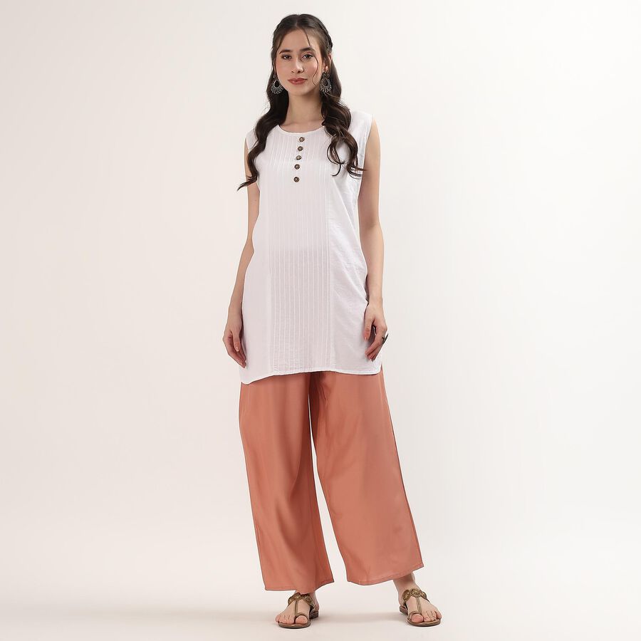 Women's Maroon Wide-Leg Printed Tie-Up Palazzos, गुलाबी, large