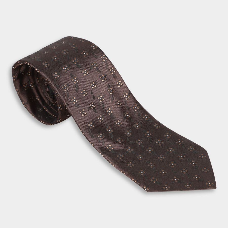Men's Tie, भूरा, large