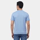 Men's Light Blue Henley Neck Classic T-Shirt, Light Blue, small