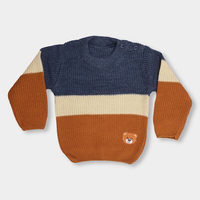 Infants Navy Blue Crew Neck Casual Pullover