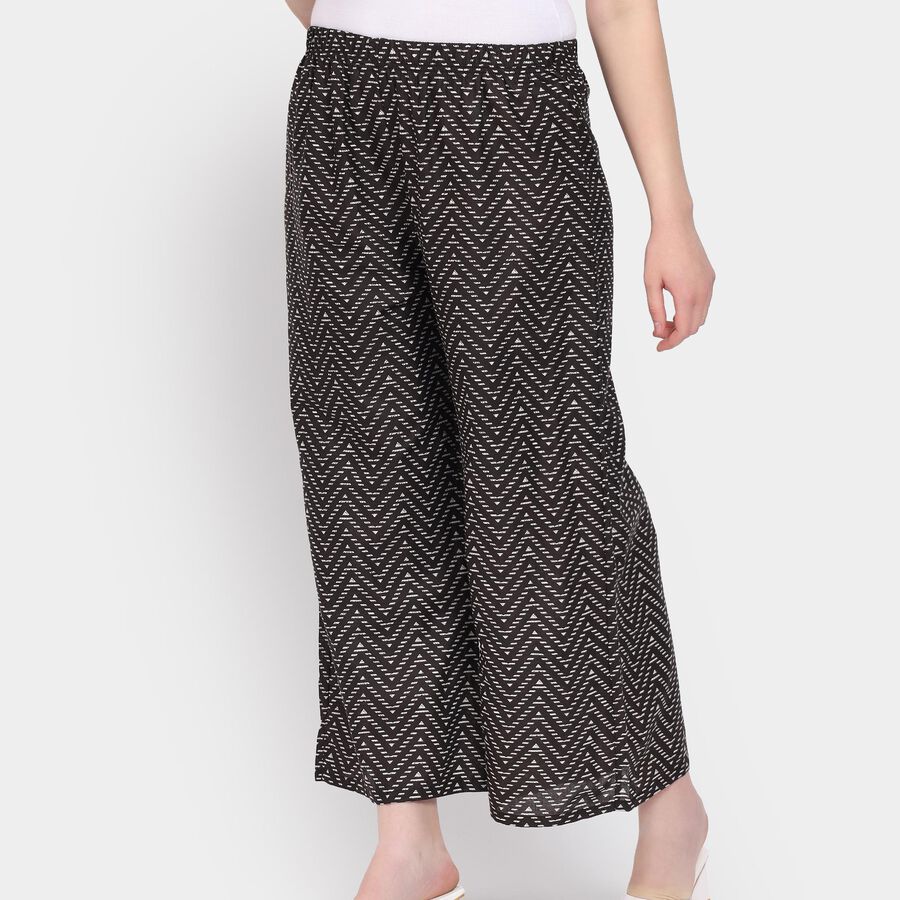 Ladies' 100% Cotton Palazzos, काला, large image number null