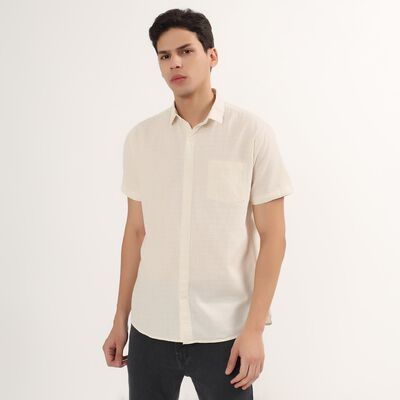 Men's 100% Cotton Regular Collar Casual Shirt 