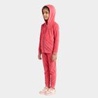 Girls Pink Hooded Neck Lounge Hipster Set, Fuchsia, small