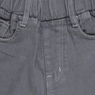 Girls' Stonewashed Grey Wide-Leg Frayed Jeans, Light Grey, small image number null