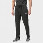 Men's Charcoal Regular Fit Side-Striped Track Pants, Charcoal, small