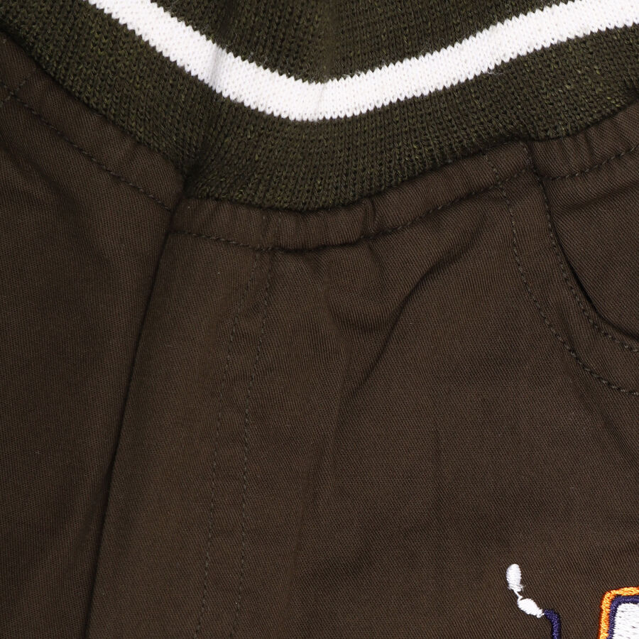 Kids' Cotton Cotton Trousers, Olive, large image number null