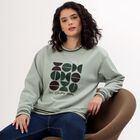 Women's Light Sage Green Crew Neck Casual Sweatshirt, Light Green, small image number null