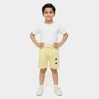 Boys' Yellow Regular Fit Printed Elastic Waist Bermuda Shorts, पीला, small