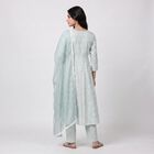 Women's Aqua Cotton Embroidered Ethnic Set, Aqua, small